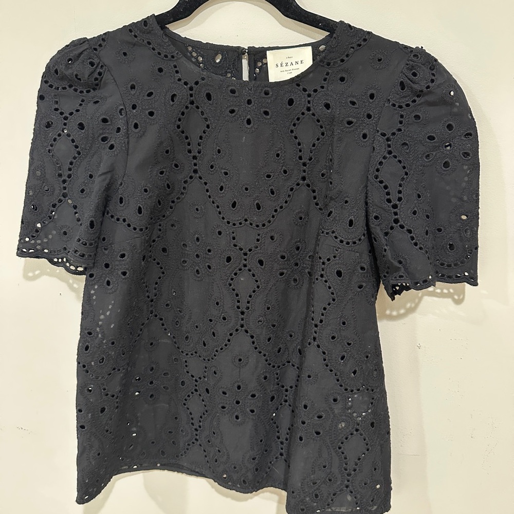 Black Eyelet Lace Top